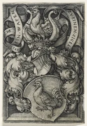 Escudo de armas con un gallo, 1543