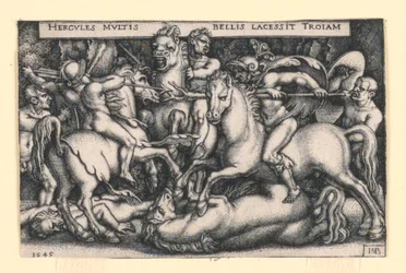 Hércules luchando contra los troyanos