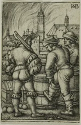 El guardia cerca de los polvorines