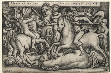 Los trabajos de Hércules: Hércules conquistando Troya, 1545