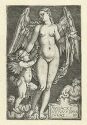 Venus y Cupido Avdaces Venvs ipsa ivvat (título sobre el objeto)