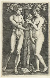 Tentación de Adán y Eva en el Paraíso