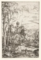 Paisaje con castillo y puente