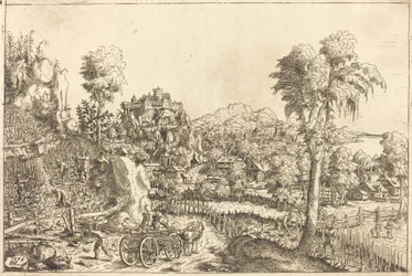 Paisaje con un viñedo