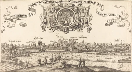 Vista de Núremberg desde el este [sección central], 1552