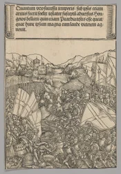 Batalla de Hainaut, placa 3 de Escenas históricas de la vida del emperador Maximiliano I del Arco Triunfal