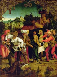 La Decapitación de San Pablo, de un políptico que representa Escenas de las Vidas de SS. Pedro y Pablo (detalle)