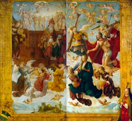 Cristo y María ante Dios Padre, principios del siglo XVI