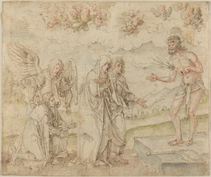 María y Juan ante el Hombre de Dolores