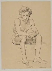 Desnudo de un hombre sentado