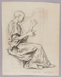 Mujer tocando el arpa