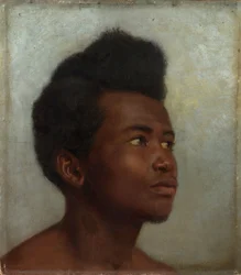 Estudio de cabeza de un joven hombre negro