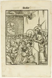 Cristo predicando, de Leben Jesu Christi, lámina 19 de xilografías de libros del siglo XVI