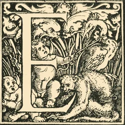 E - Un alfabeto por Hans Weiditz, c1520-1521, 1908