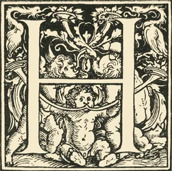H - Un alfabeto por Hans Weiditz, c. 1520-1521, 1908