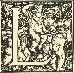 L - Un alfabeto por Hans Weiditz, c1520-1521, 1908