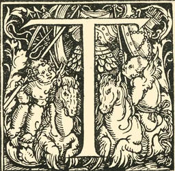 T - Un alfabeto por Hans Weiditz, c1520-1521, 1908