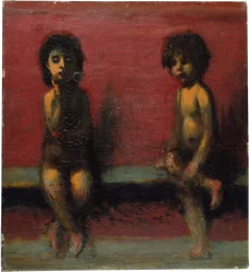 Dos niños sentados