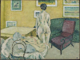Interior con Desnudo de Pie