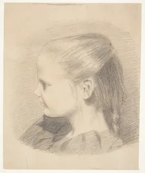 Retrato de Else Aagesen como niña; más tarde casada Plaun