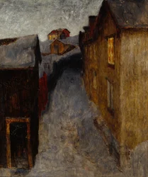 De un pueblo triste (óleo sobre lienzo)