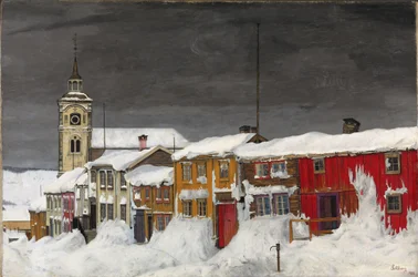 Calle de Roros en invierno