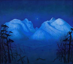 Noche de invierno en las montañas