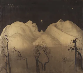 Noche de invierno en las montañas (estudio)