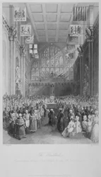 Instalación del Lord Mayor de Londres en el Guildhall, Ciudad de Londres, 1838