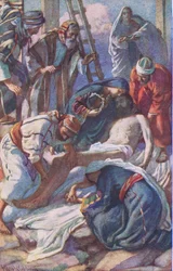 En la cruz, ilustración de Harold Copping Pictures: The Crown Series, c.1920s