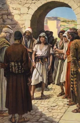 David ante Samuel (litografía en color)