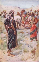 Elías y Acab, ilustración de Imágenes que Enseñan La Serie de la Corona, 1920