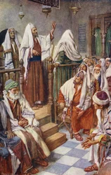 Nuevo Testamento: San Pablo predicando (litografía en color)