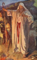 Antiguo Testamento: La zarza ardiente (litografía en color)