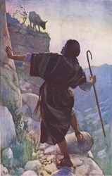 La oveja perdida, ilustración de Harold Copping Pictures: The Crown Series, c.1920s