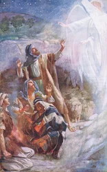 Los pastores de Belén, ilustración de Harold Copping Pictures: The Crown Series, c.1920s