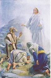 La transfiguración, ilustración de Harold Copping Pictures: The Crown Series, c.1920s