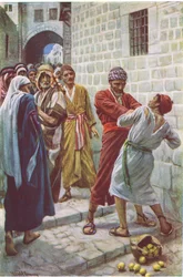 El siervo despiadado, ilustración de Harold Copping Pictures: The Crown Series, c.1920s