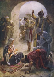 La visita de los sabios, ilustración de Harold Copping Pictures: The Crown Series, c.1920s