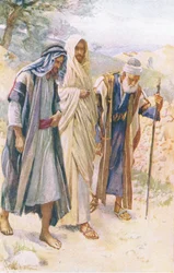 El camino a Emaús, ilustración de Harold Copping Pictures: The Crown Series, c.1920s