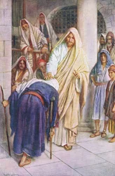 La mujer que se inclinó, ilustración de Harold Copping Pictures: The Crown Series, c.1920s