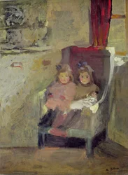 Las hijas del artista, c.1906-7 (óleo sobre lienzo)