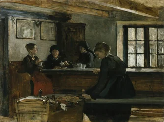 Cocina campesina (óleo sobre lienzo)