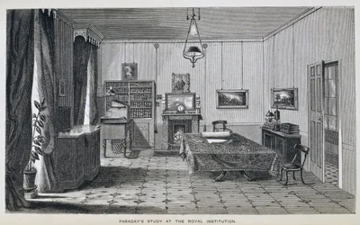 Estudio de Michael Faraday en el segundo piso de la Royal Institution, de 