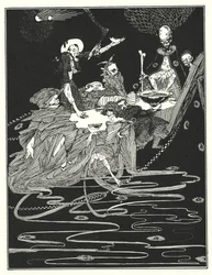 Edgar Allan Poe: Rey Plaga (litografía)