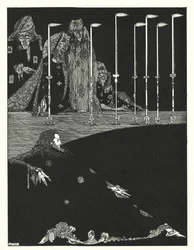 Edgar Allan Poe: El pozo y el péndulo (litografía)