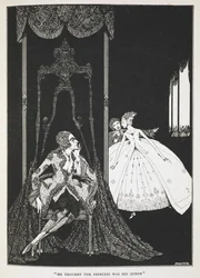 "Pensó que la princesa era su reina". Ilustración para el cuento "Piel de asno".