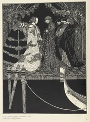 "Era la marquesa Afrodita, la adoración de toda Venecia". Ilustración para el cuento "La asignación".