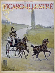 Mujer conduciendo un carruaje - en "Figaro Ilustrado"