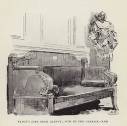 El sofá de Byron de Albany, ahora en el Garrick Club